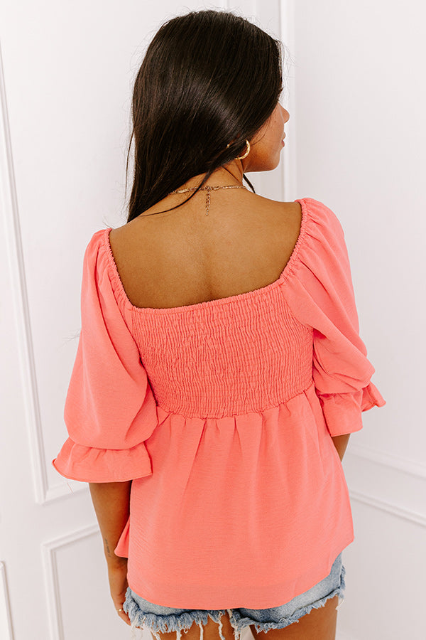 Moving To The Keys Top In Coral