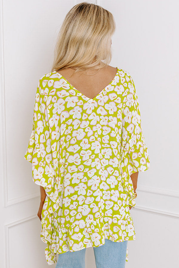 Sunshine Situation Shift Tunic in Lime Punch