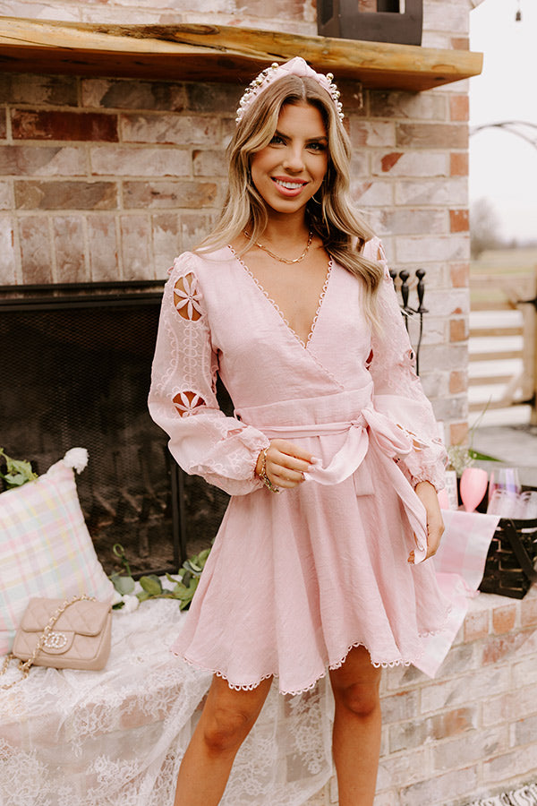 Radiant Reflections Mini Dress In Blush