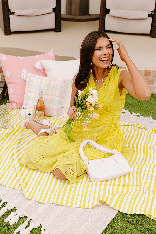 Sun-Kissed Serenade Embroidered Midi In Primrose Yellow