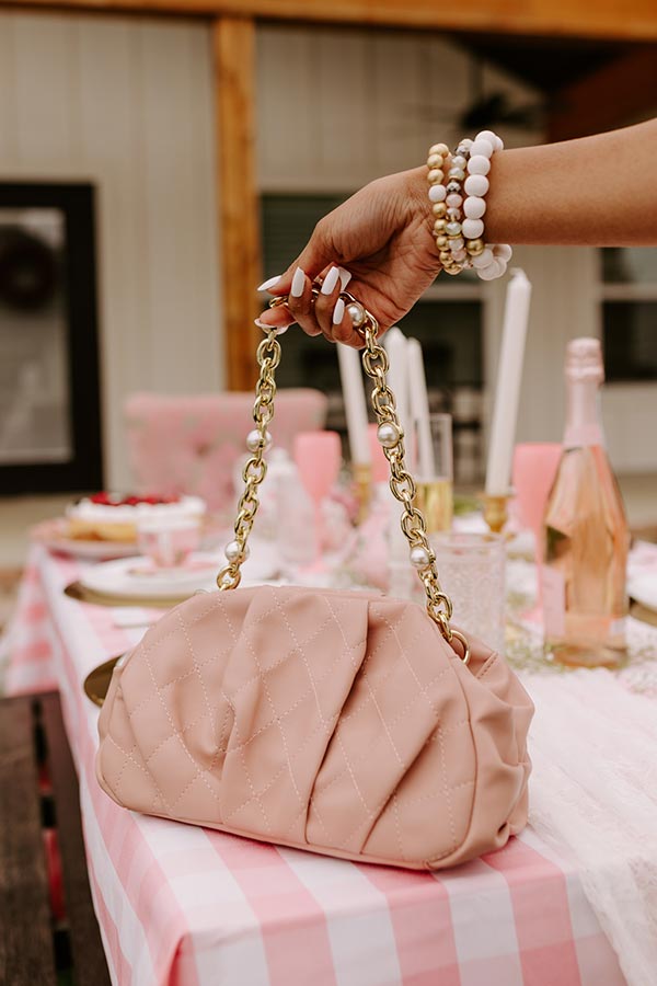 Kindred Connection Faux Leather Purse In Blush
