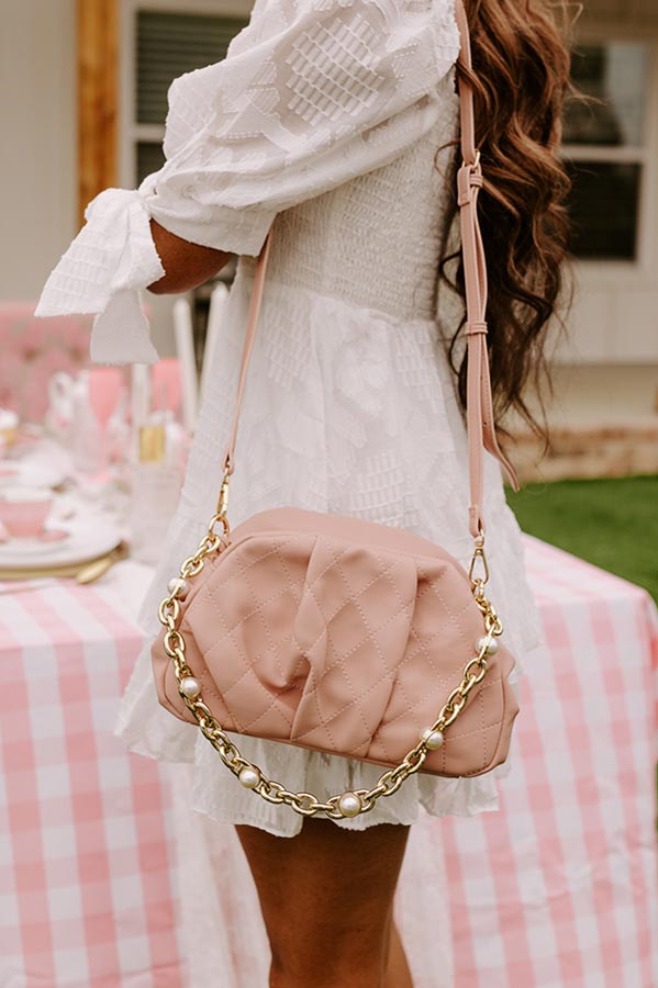 Kindred Connection Faux Leather Purse In Blush