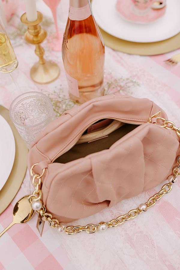 Kindred Connection Faux Leather Purse In Blush