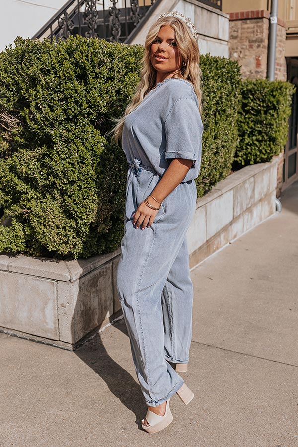 Path to Happiness Chambray Jumpsuit Curves