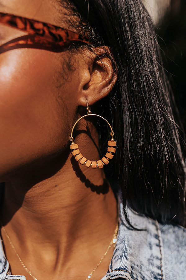 Coastal Caravan Earrings In Tan