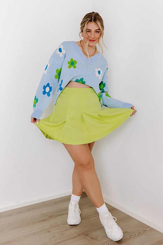 Clever Moment Skirt In Lime Punch