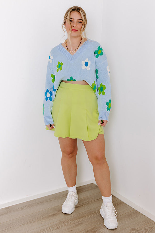 Clever Moment Skirt In Lime Punch