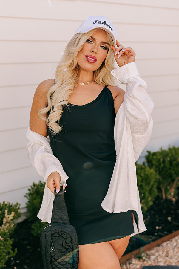 Game Face Athletic Dress In Black Curves