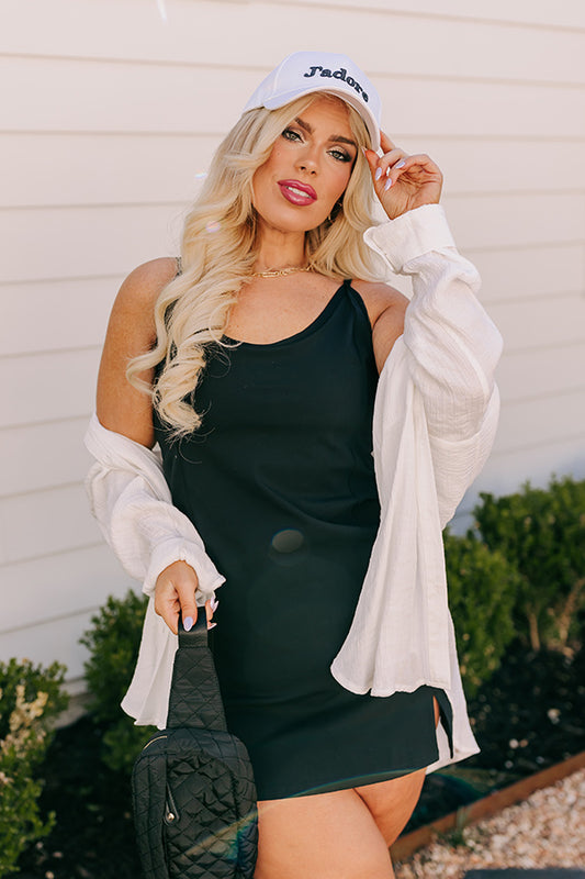 Game Face Athletic Dress In Black Curves