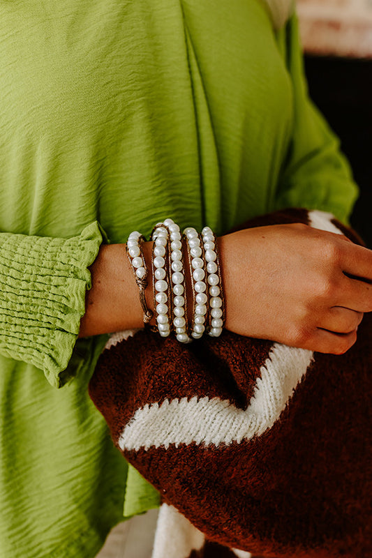 Paris Dreamer Faux Pearl Wrap Bracelet