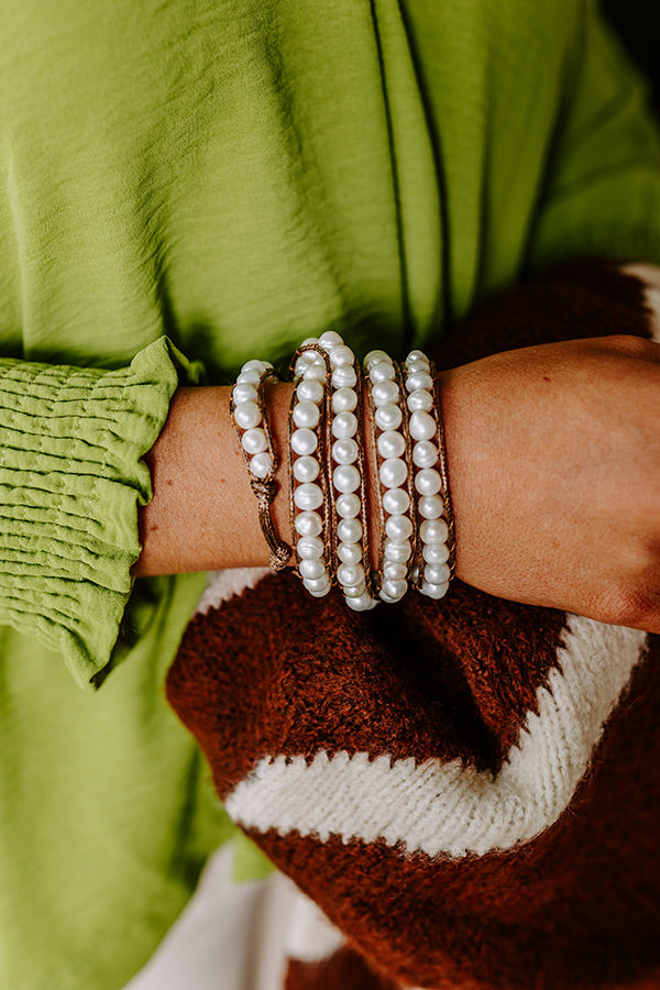 Paris Dreamer Faux Pearl Wrap Bracelet