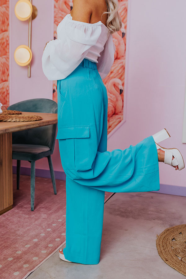 The Nikki High Waist Trousers In Sky Blue