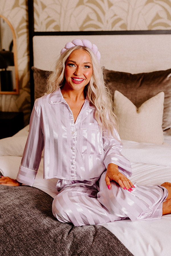 Unwind And Relax Pajama Top In Lavender