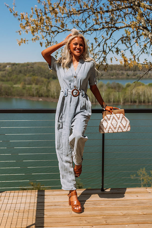 Path to Happiness Chambray Jumpsuit