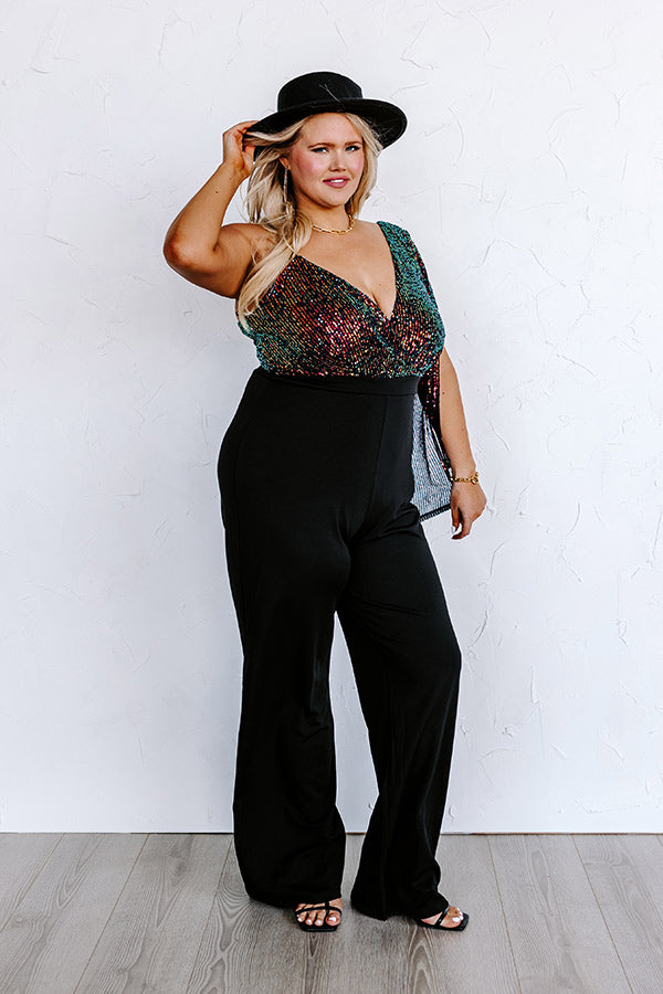 Elegant Essence Sequin Jumpsuit Curves
