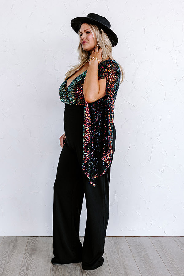Elegant Essence Sequin Jumpsuit Curves
