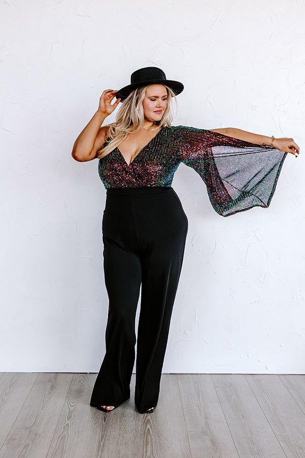 Elegant Essence Sequin Jumpsuit Curves