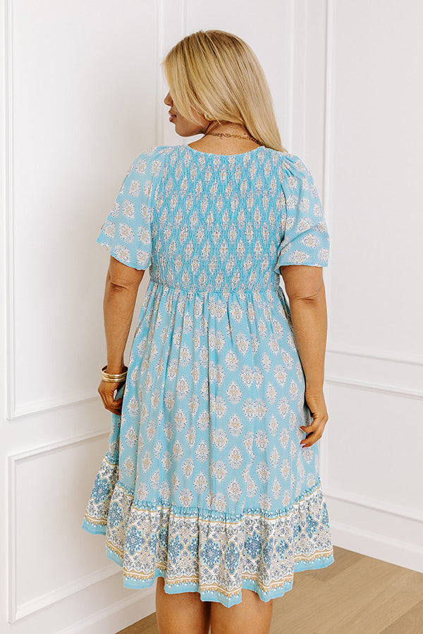 Charming Walk Smocked Midi Curves