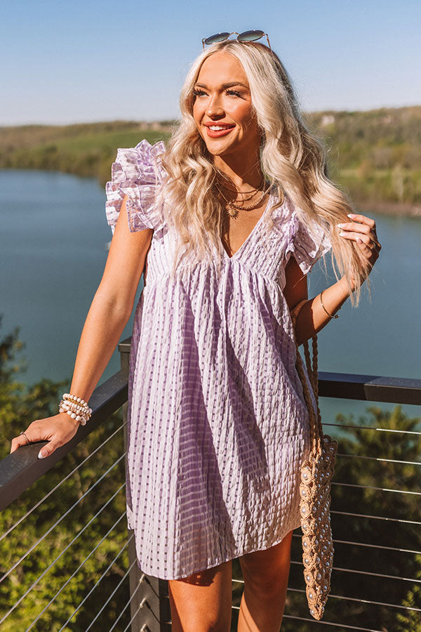 Spring It On Gingham Babydoll Romper In Lavender