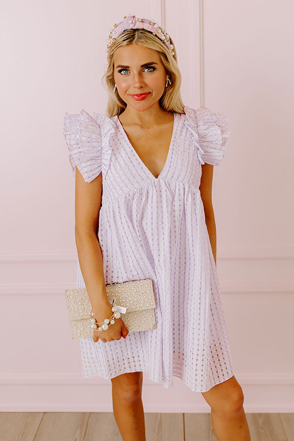 Spring It On Gingham Babydoll Romper In Lavender