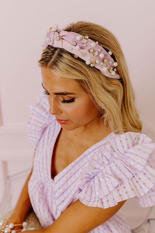 Blissful Break Embellished Headband In Lavender