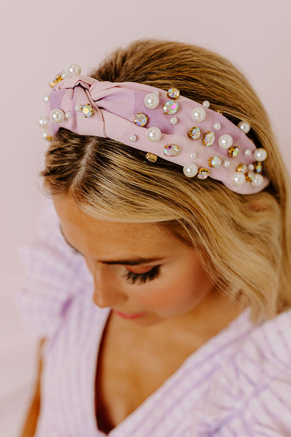 Blissful Break Embellished Headband In Lavender