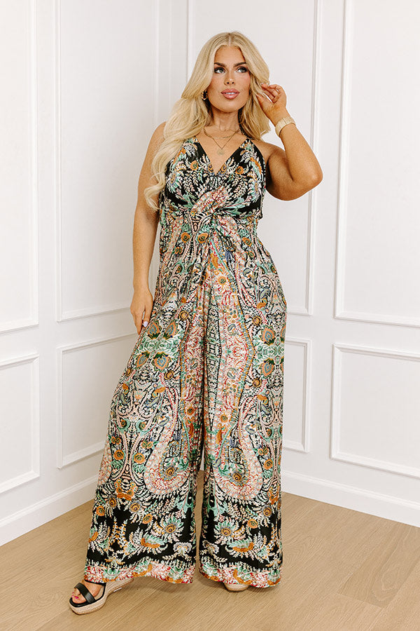 Sweetest Gesture Paisley Jumpsuit in Black Curves