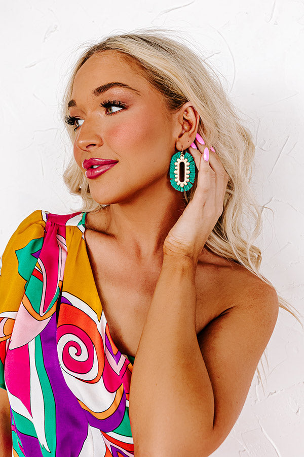 Fun Memories Earrings In Kelly Green