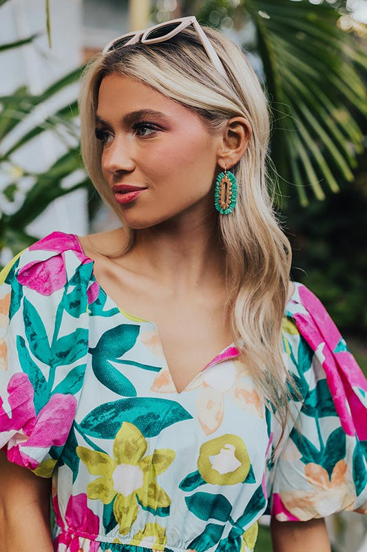 Fun Memories Earrings In Kelly Green