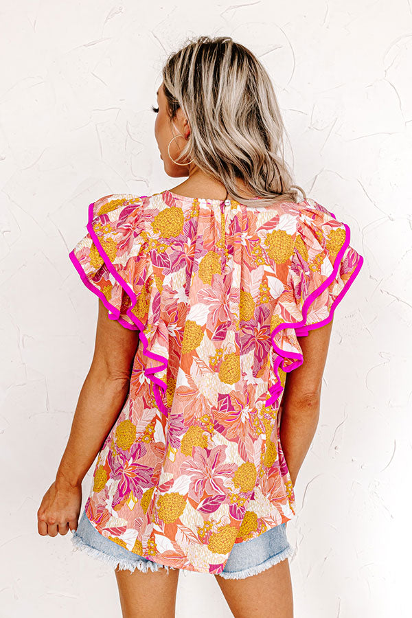 Garden Glory Shift Top In Coral