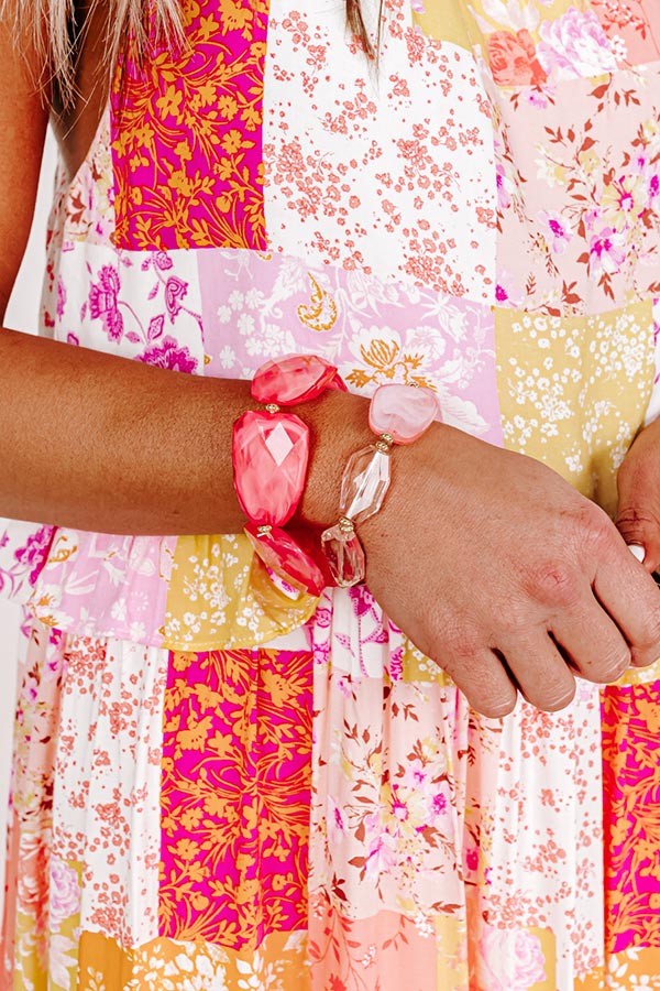 Take Me To Cabo Bracelet Set In Coral