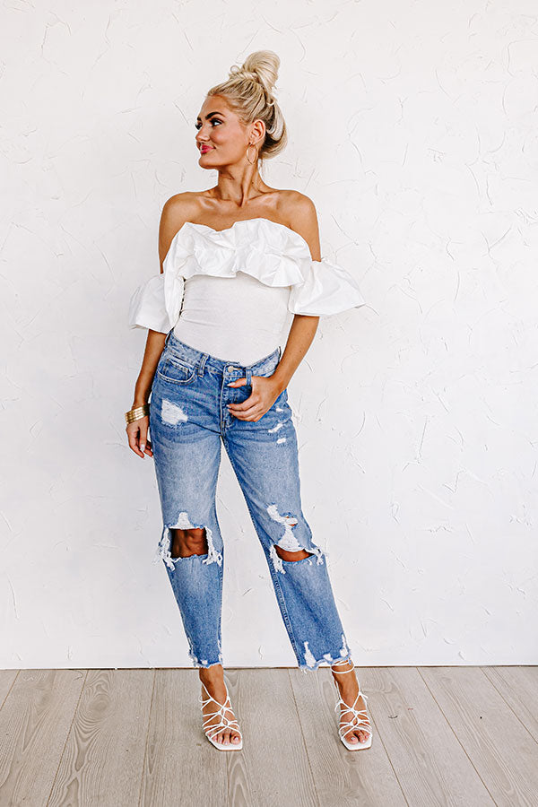 The Beatriz High Waist Distressed Straight Leg Jean
