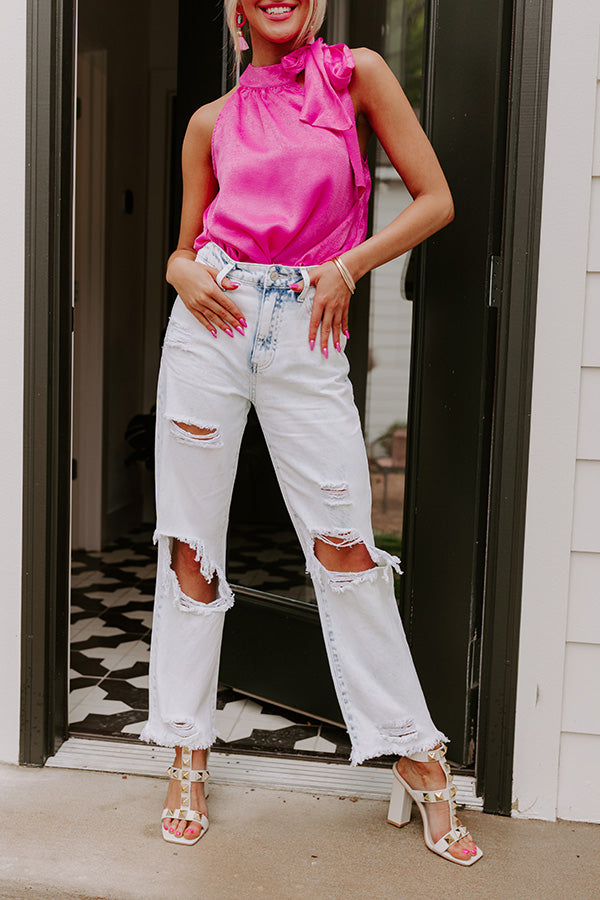 The Issey High Waist Distressed Straight Leg Jean