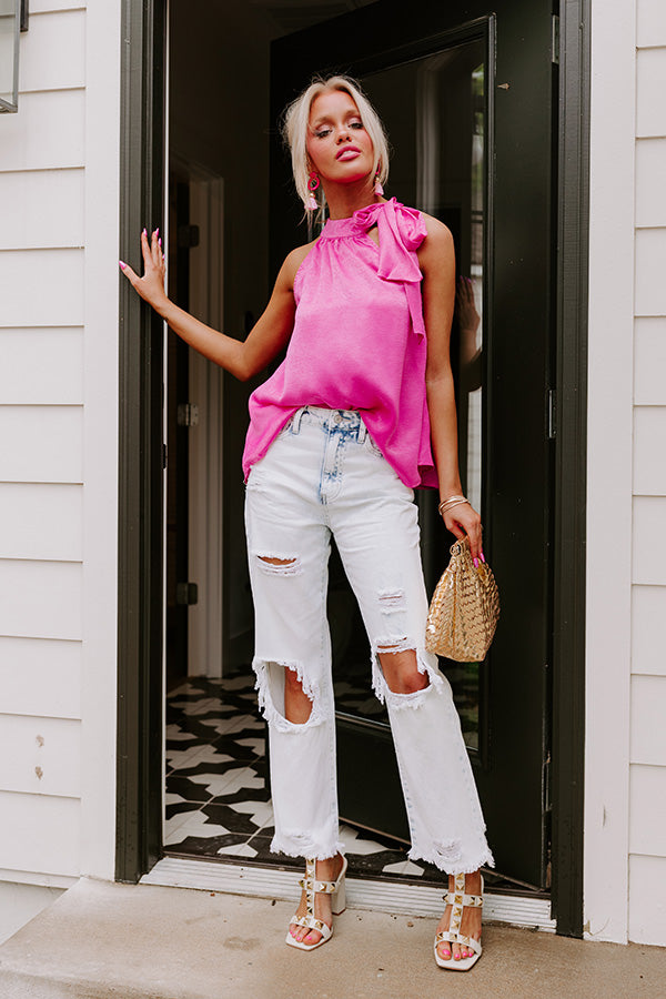 The Issey High Waist Distressed Straight Leg Jean