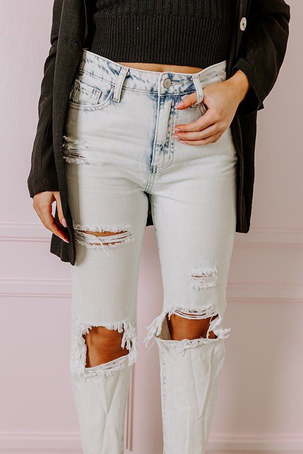 The Issey High Waist Distressed Straight Leg Jean