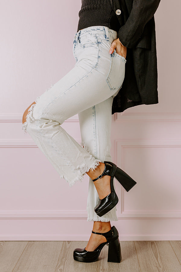 The Issey High Waist Distressed Straight Leg Jean