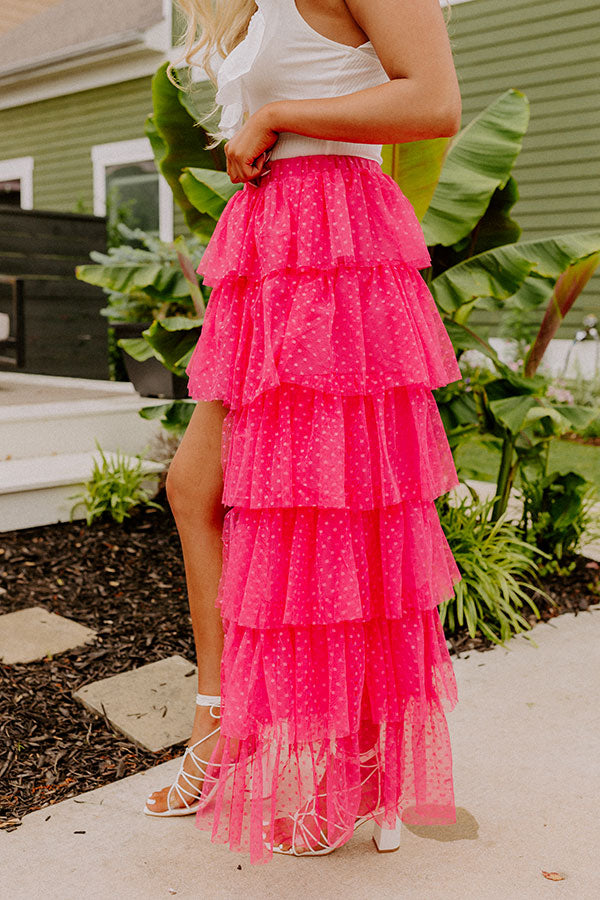Ideally Yours Tulle High-Low Skirt In Pink