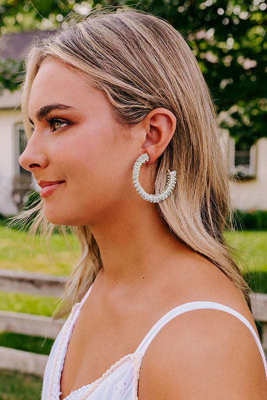 Humming Sweetly Hoop Earrings In Pear
