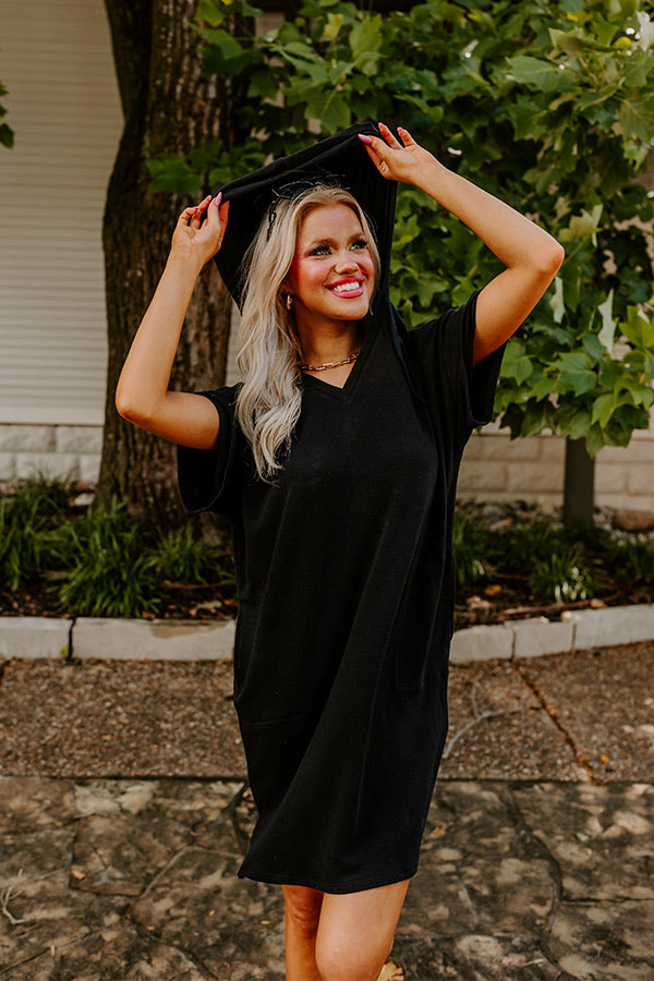 Calm And Centered Shift Dress In Black