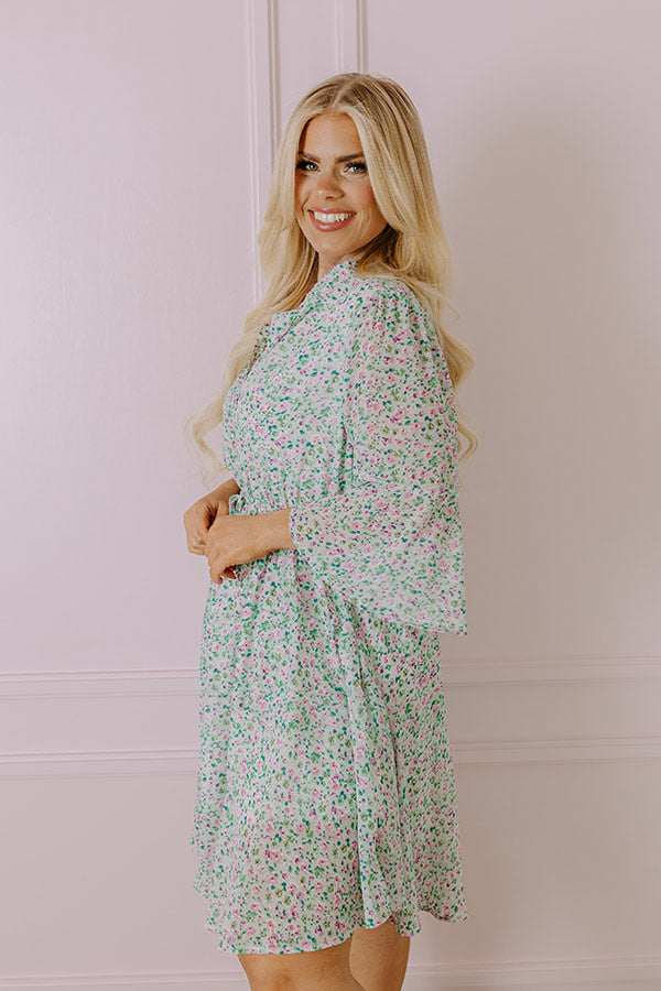 Headed Down Memory Lane Dress In Mint Curves