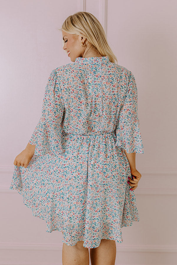 Headed Down Memory Lane Dress In Sky Blue Curves