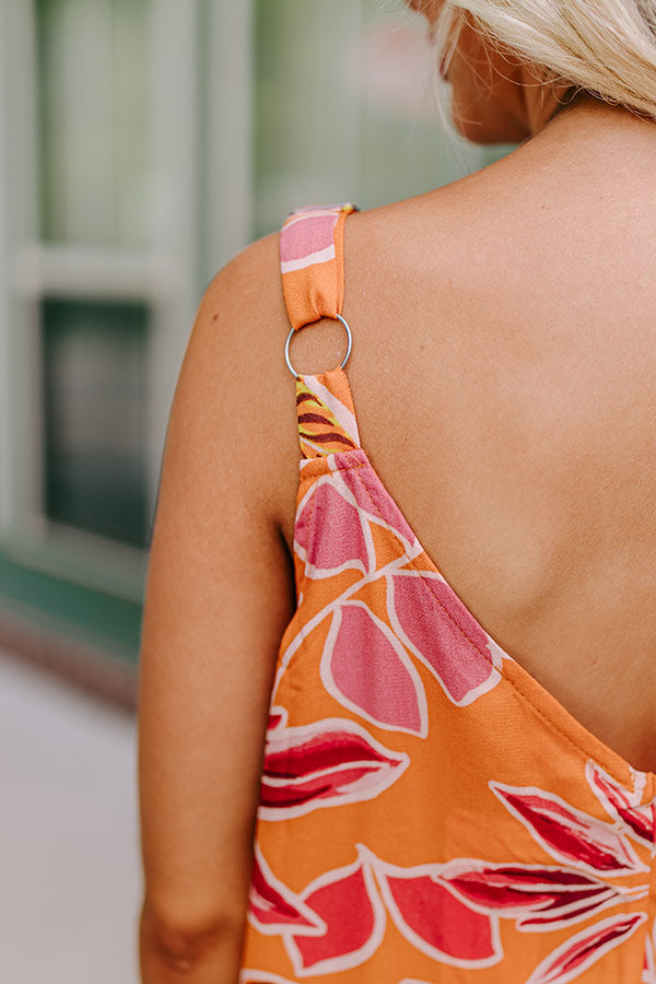 Blossom Bliss Mini Dress In Orange