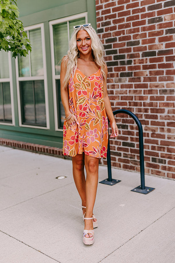 Blossom Bliss Mini Dress In Orange