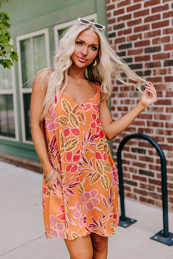 Blossom Bliss Mini Dress In Orange
