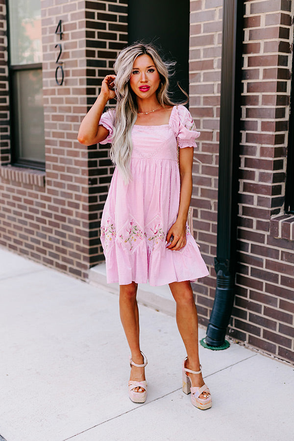 Feeling At Home Embroidered Dress In Violet