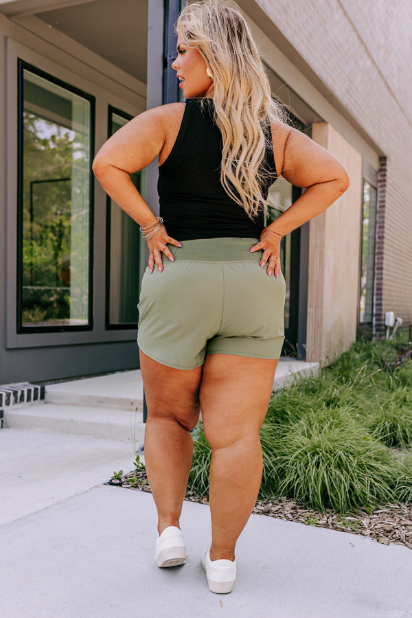 Strive For Greatness High Waist Shorts In Olive