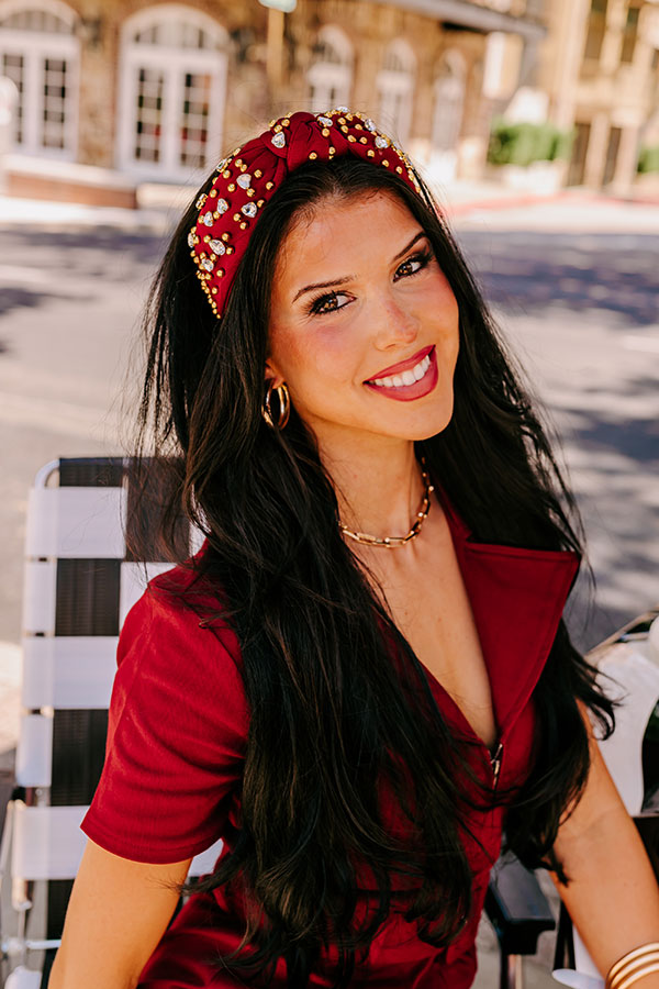 Effortless Radiance Embellished Headband In Wine