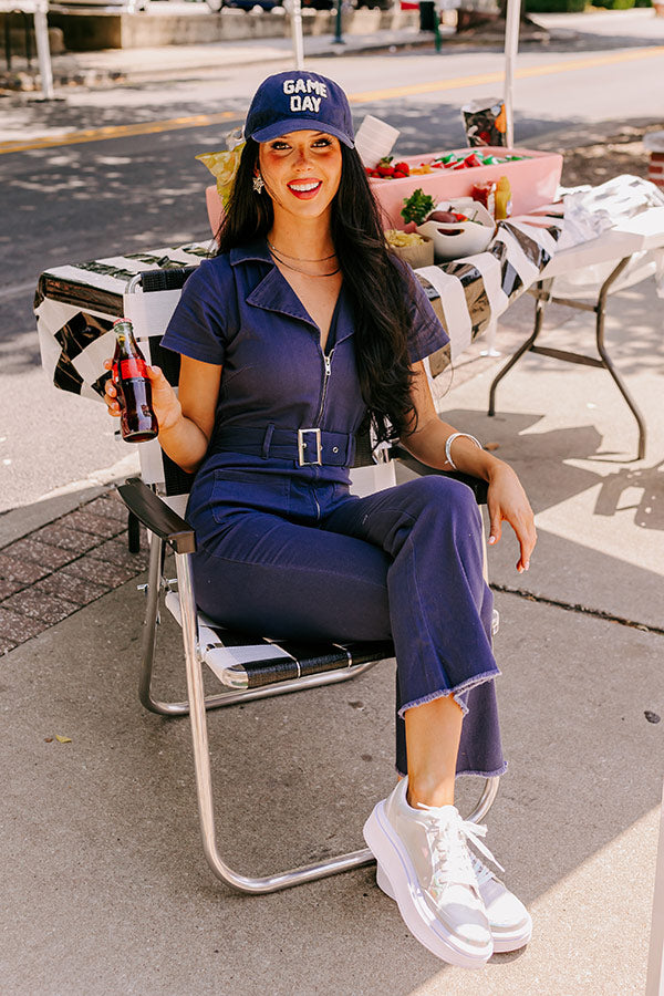 Major Charisma Denim Jumpsuit In Navy