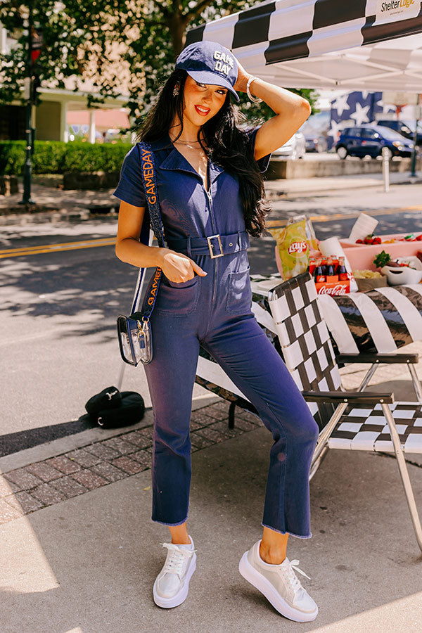 Major Charisma Denim Jumpsuit In Navy