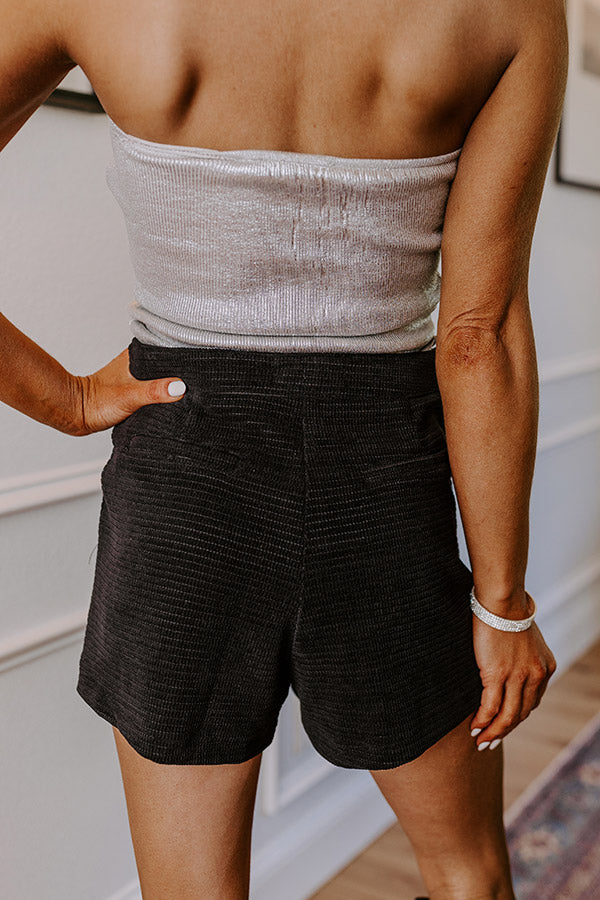 Halftime Happy Hour High Waist Shorts in Black